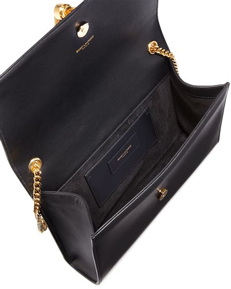 Saint Laurent Monogram Kate Medium Tassel Chain Bag, Black